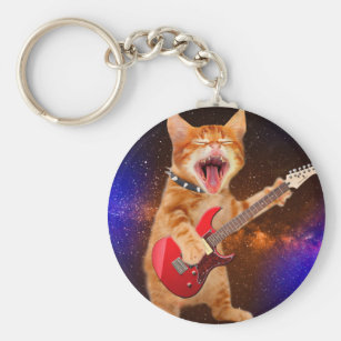 ギター ター 猫キーホルダー  Zazzle.co.jp