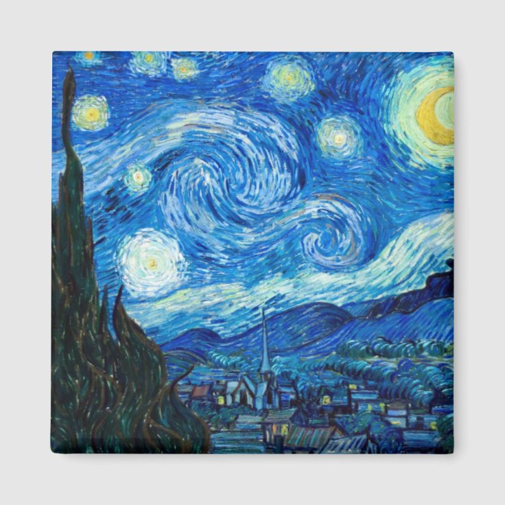 ペインターによるフィンセント ファン ゴッホ星明かりの夜絵画 マグネット Zazzle Co Jp