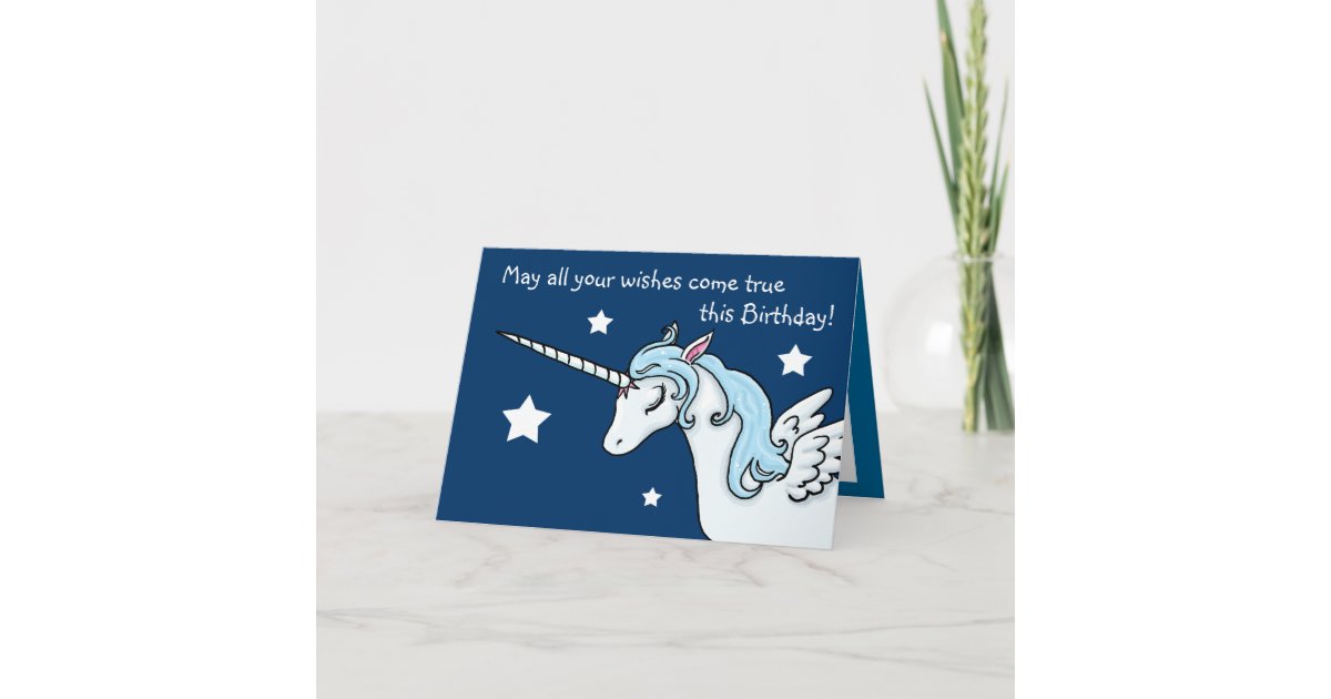 ペガサス ユニコーン ウィッシュズ 誕生日 カード カード Zazzle Co Jp