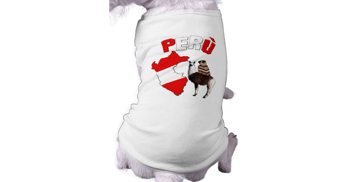 ペルー ラマ犬のtシャツのパグ ペット服 Zazzle Co Jp