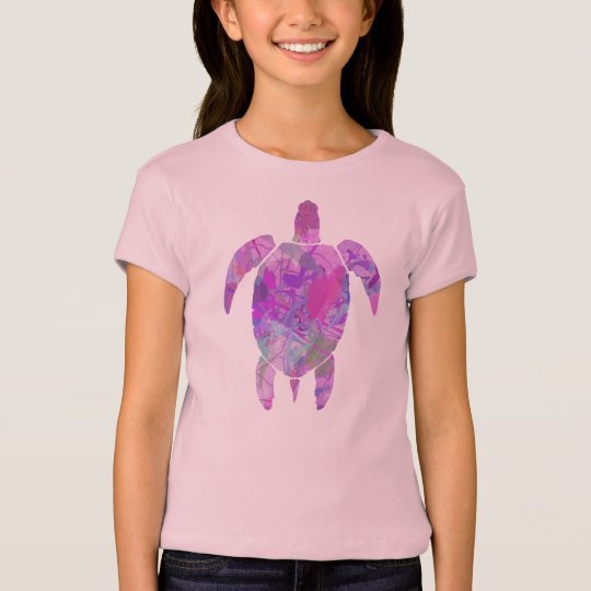 ペンキのデザインのtシャツを持つ紫色のウミガメ Tシャツ Zazzle Co Jp