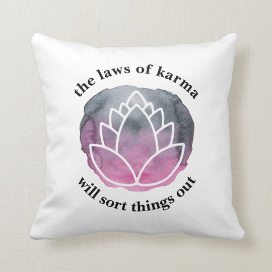 ホワイトロータスカルマ感動的ことわざ クッション Zazzle Co Jp