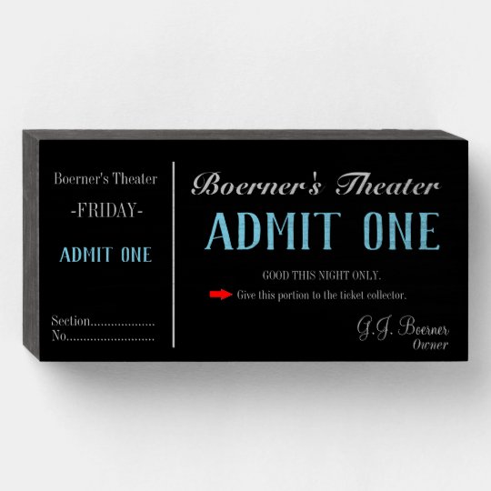 ホームムービーシアターテレビルームチケット ウッドボックスサイン Zazzle Co Jp