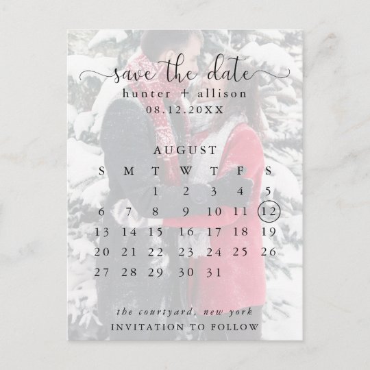 ポストカード 日付を保存 カレンダー Zazzle Co Jp