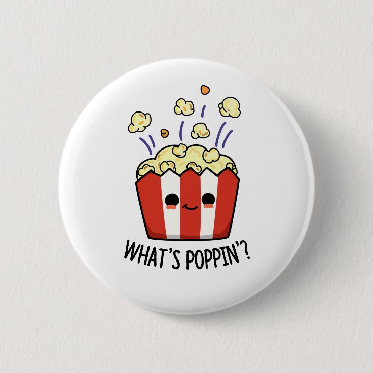 ポピンかわいいポップコーンプン 缶バッジ Zazzle Co Jp