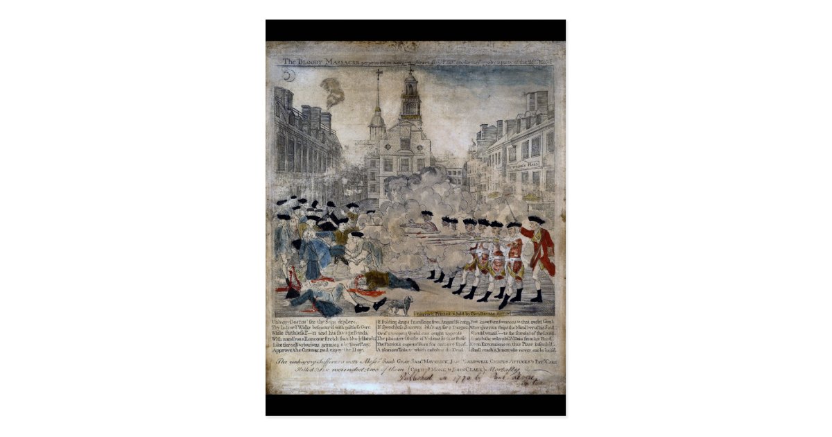 ポール リビア1770年著ボストン大虐殺 ポストカード Zazzle Co Jp ポール リビア1770年著ボストン大虐殺 ポストカード Zazzle Co Jp