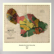 超レア70年代オリジナルハワイ諸島イラストマップポスター地図ビンテージ Edu Mns Org Ua
