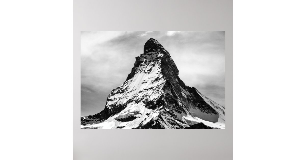 マッターホルンの白黒アルプス ポスター Zazzle Co Jp