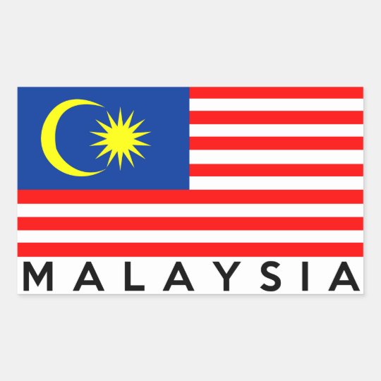 マレーシアの旗の国の文字の名前 長方形シール Zazzle Co Jp