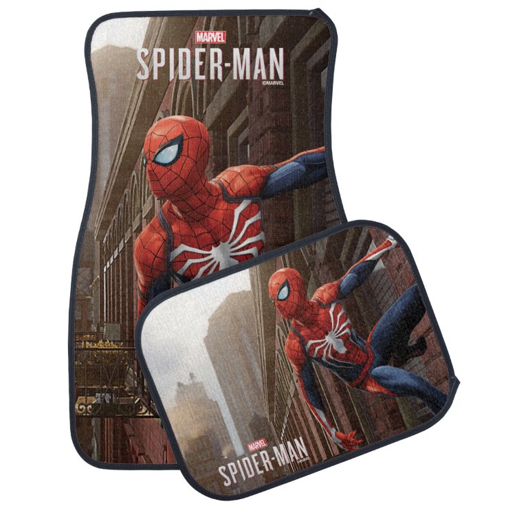 マーベルのスパイダーマン ぶら下がったの壁のポーズ カーマット Zazzle Co Jp