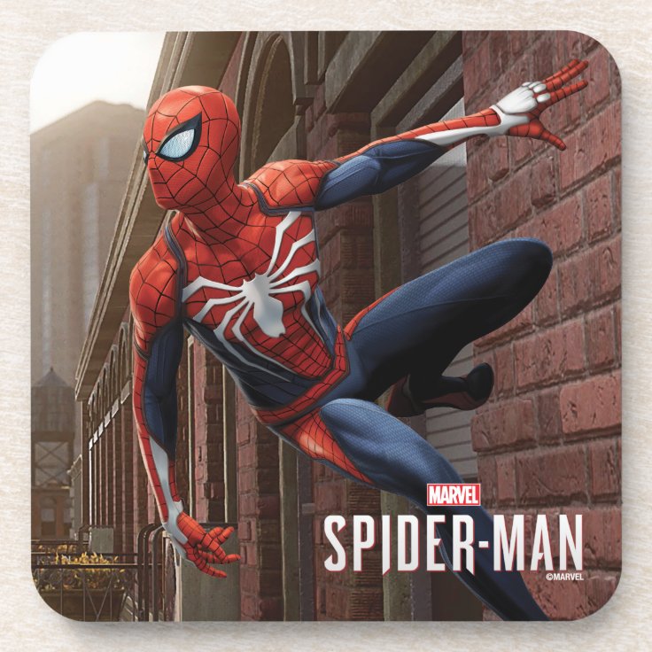 マーベルのスパイダーマン ぶら下がったの壁のポーズ コースター Zazzle Co Jp