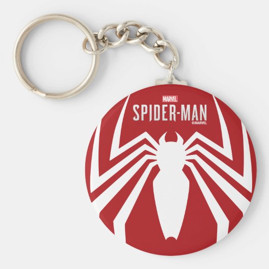 マーベルのスパイダーマン 白いクモの紋章 キーホルダー Zazzle Co Jp