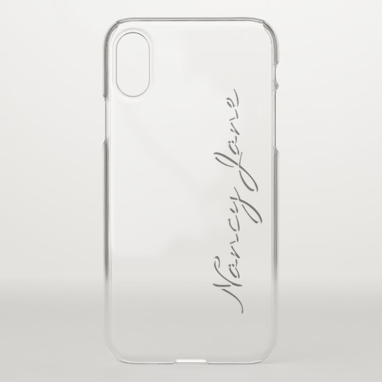 ミニマリストの白い草書きの名前 影付き Uncommon Iphoneケース Zazzle Co Jp