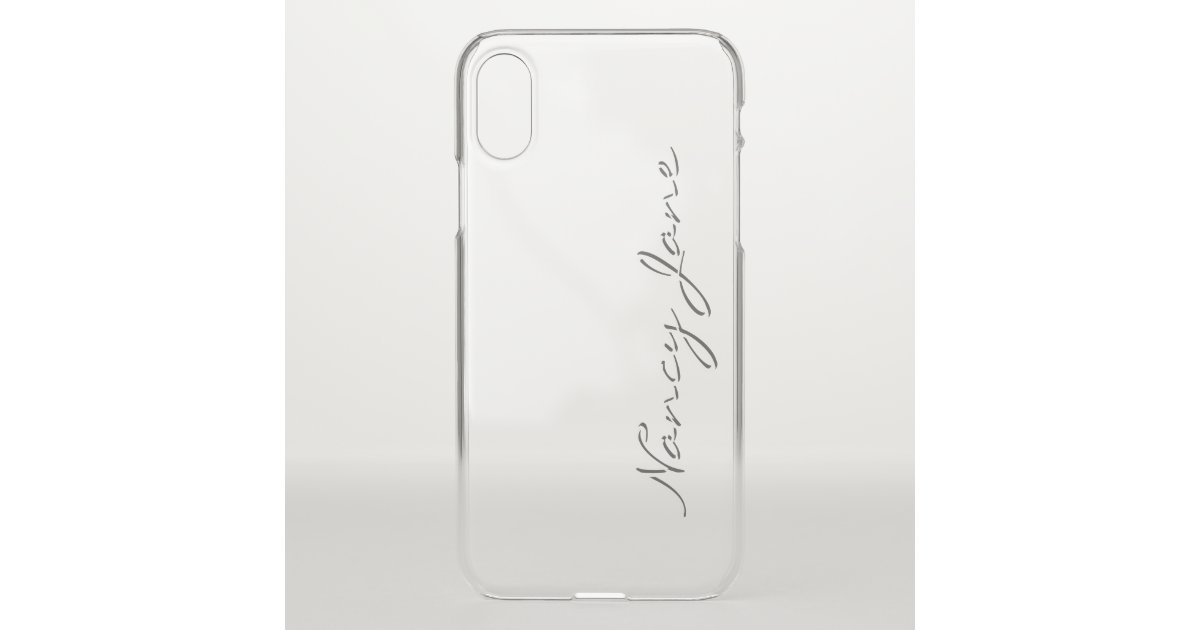 ミニマリストの白い草書きの名前 影付き Uncommon Iphoneケース Zazzle Co Jp