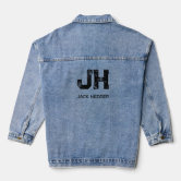 ロゴパーソナライズされたと文字企業の デニムジャケット | Zazzle.co.jp
