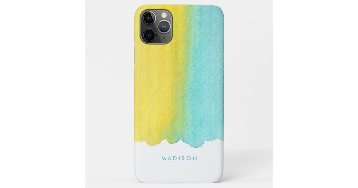 ミントおよび黄色のグラデーションな水彩画 Case Mate Iphoneケース Zazzle Co Jp