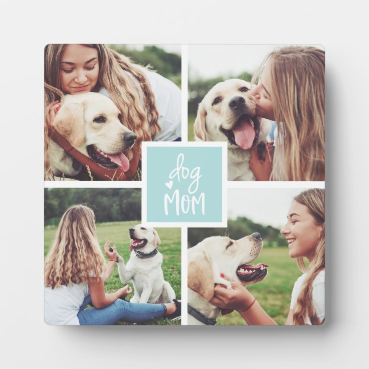 ミント 犬の母親の写真コラージュ フォトプラーク Zazzle Co Jp