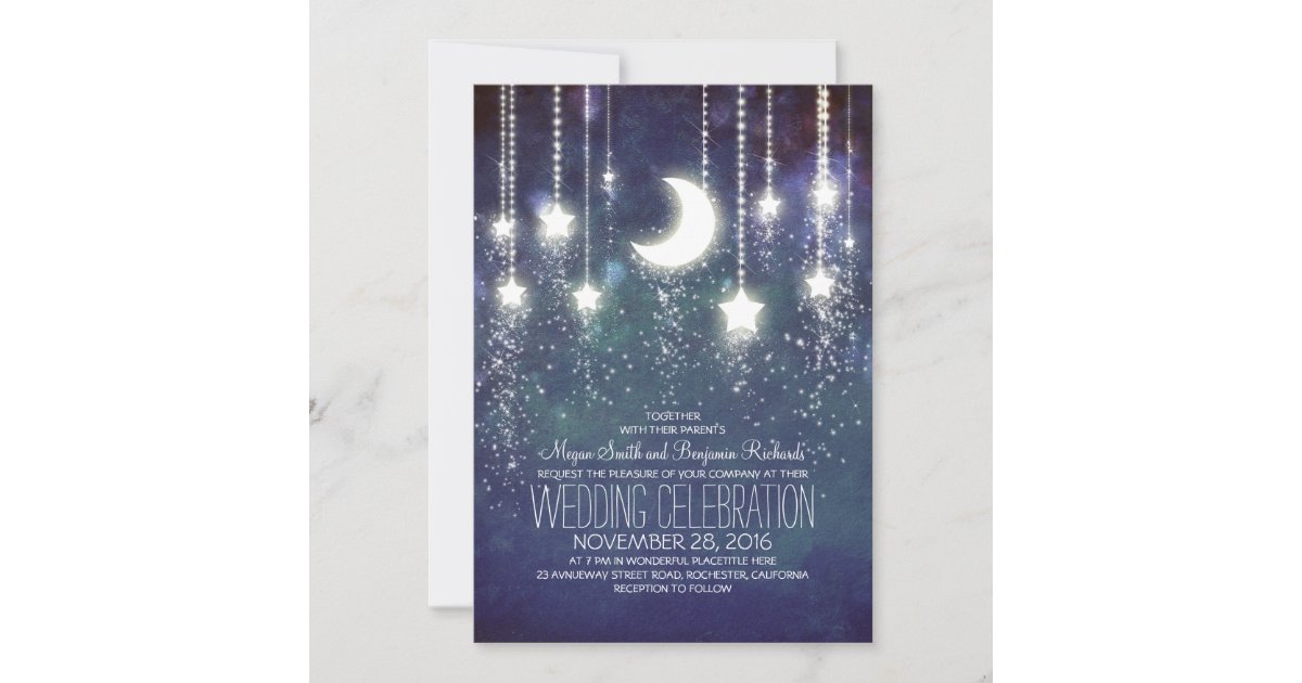 ムーンスターズ ストリングライトヴィンテージ結婚式 招待状 Zazzle Co Jp ムーンスターズ ストリングライトヴィンテージ結婚式 招待状 Zazzle Co Jp