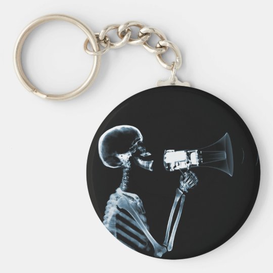 メガホン 青のx線の骨組 キーホルダー Zazzle Co Jp