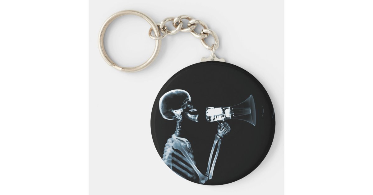 メガホン 青のx線の骨組 キーホルダー Zazzle Co Jp