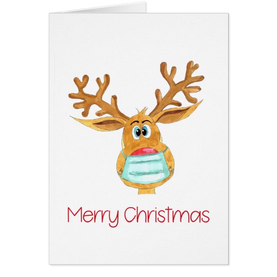 メリークリスマス ルドルフ 顔マスクトナカイ Zazzle Co Jp