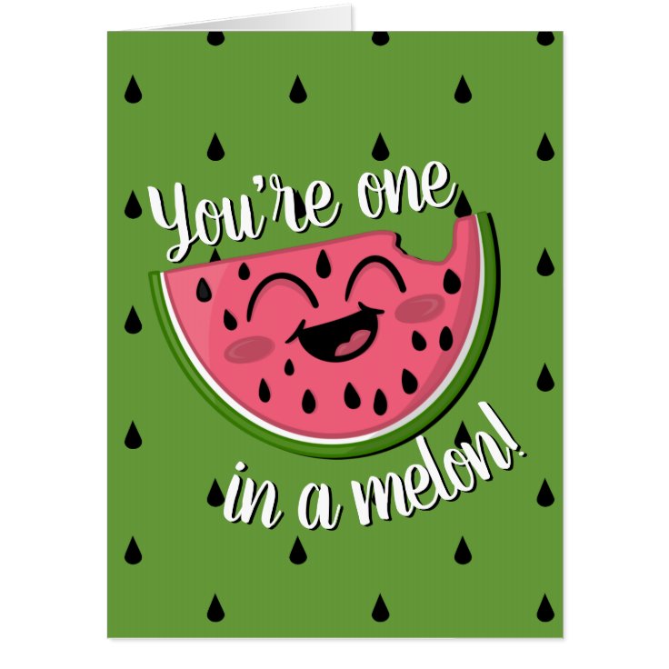 メロンのかわいいスイカグリーンの1歳の誕生日 カード Zazzle Co Jp
