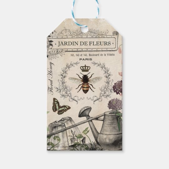 モダンなヴィンテージのフランスのな蜂の庭 ギフトタグ Zazzle Co Jp