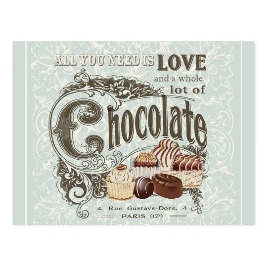 モダンなヴィンテージのフランス人チョコレート ポストカード Zazzle Co Jp