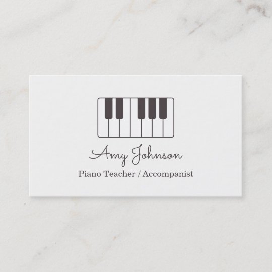 モダンな最小主義の音楽ピアノの教師 名刺 Zazzle Co Jp