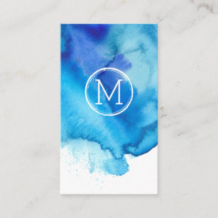 青い 背景名刺 おしゃれなデザイン名刺 Zazzle Co Jp