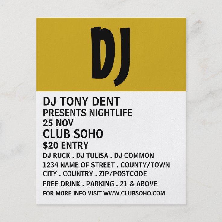 モダンdj クラブイベント広告ズフライヤー チラシ Zazzle Co Jp
