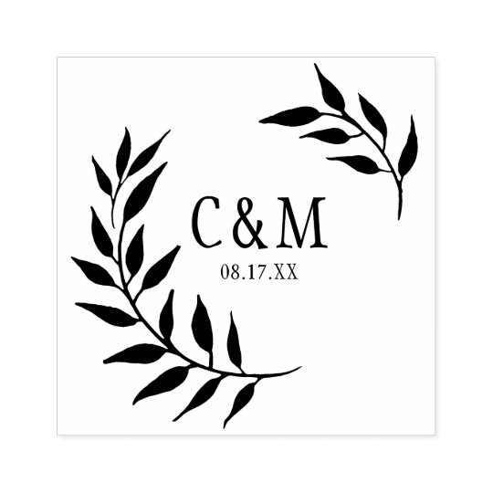 モノグラムを結婚する月桂樹の葉 ラバースタンプ Zazzle Co Jp モノグラムを結婚する月桂樹の葉 ラバースタンプ Zazzle Co Jp