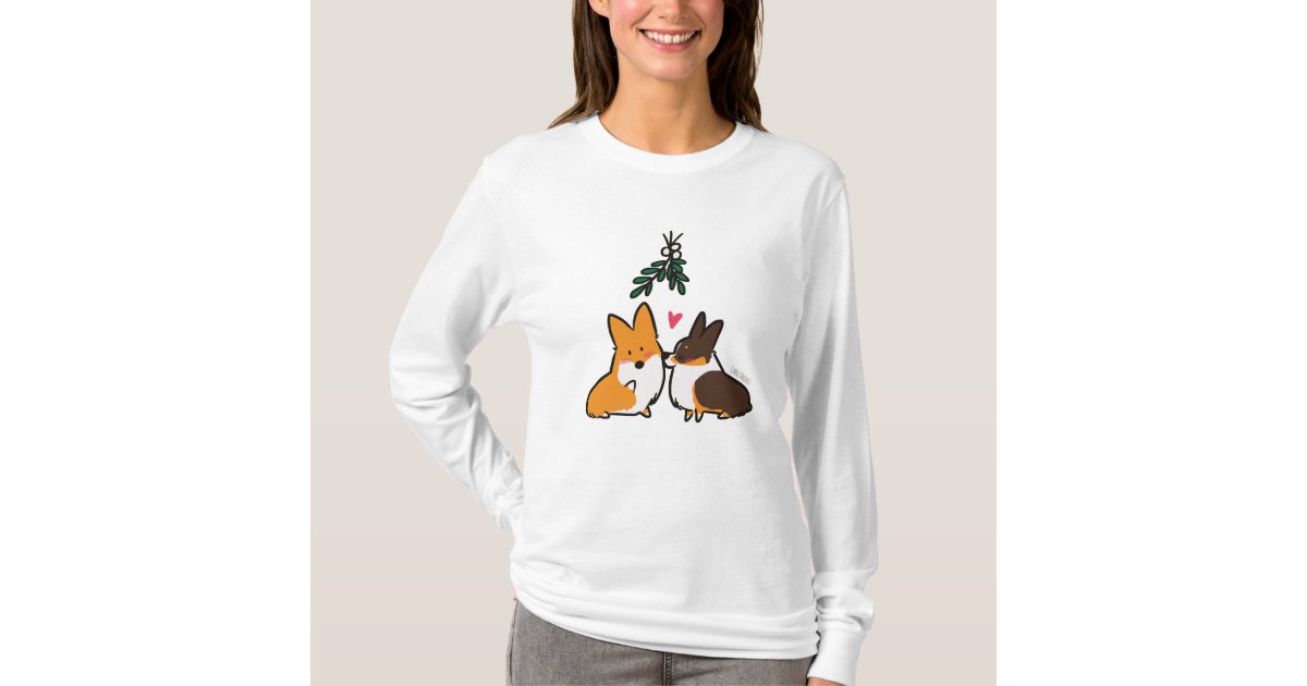 ヤドリギのコーギーのキスをするなワイシャツ Tシャツ Zazzle Co Jp ヤドリギのコーギーのキスをするなワイシャツ Tシャツ Zazzle Co Jp
