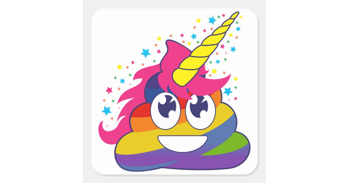 ユニコーンのウンチの虹のemojiのステッカー スクエアシール Zazzle Co Jp ユニコーンのウンチの虹のemojiのステッカー スクエアシール Zazzle Co Jp