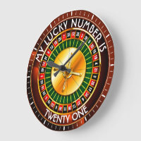 ラッキーナンバー付きカジノルーレットホイール ラージ壁時計 | Zazzle 