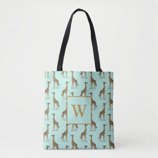 ラブリーキリンズモノグラムイニシャル トートバッグ Zazzle Co Jp