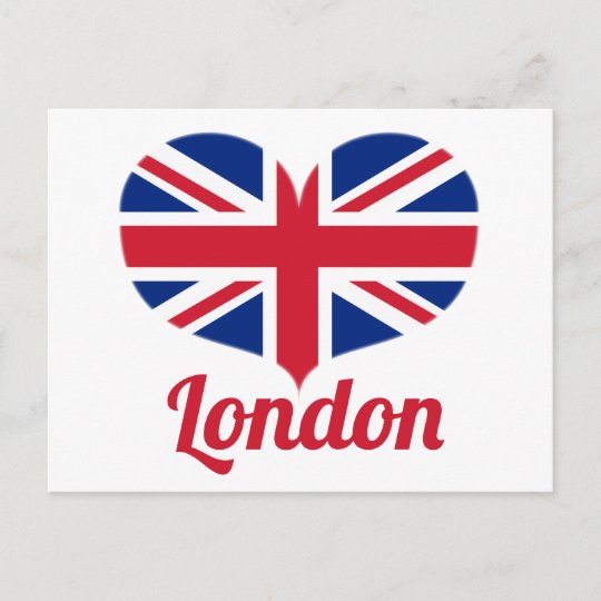 ラブロンドン ハート型イギリス国旗 ユニオンジャック ポストカード Zazzle Co Jp