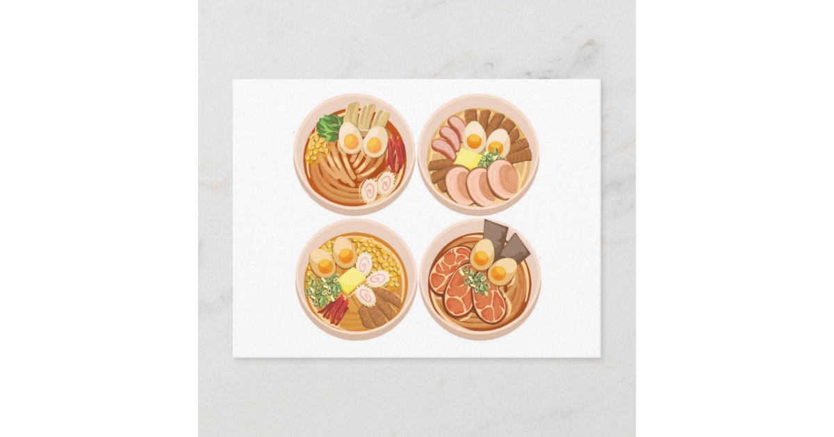 ラーメンはがき4杯 ポストカード Zazzle Co Jp ラーメンはがき4杯 ポストカード Zazzle Co Jp