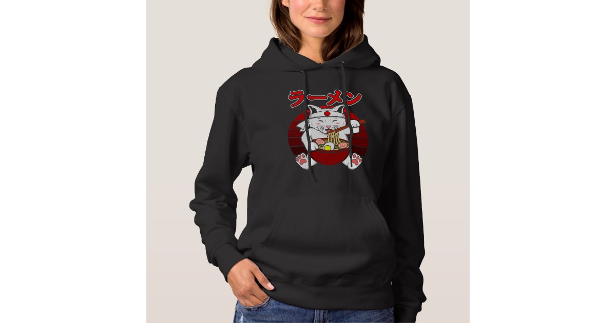 ラーメン食べ物の猫日本の狐稲荷キツネ パーカ Zazzle Co Jp