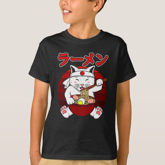 ラーメン食べ物の猫日本の狐稲荷キツネ Tシャツ Zazzle Co Jp