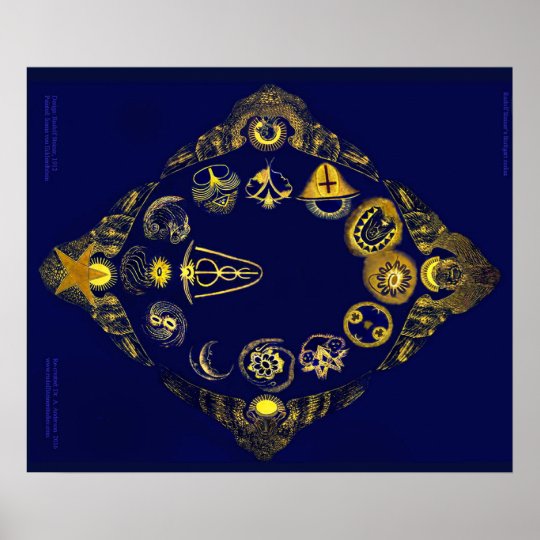 ルドルフ シュタイナーの無くなった 占星術の 十二宮図 ポスター Zazzle Co Jp