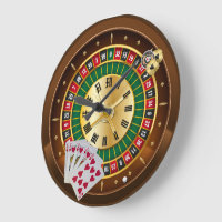 ルーレットホイール及びカードウォールクロック ラージ壁時計 | Zazzle 