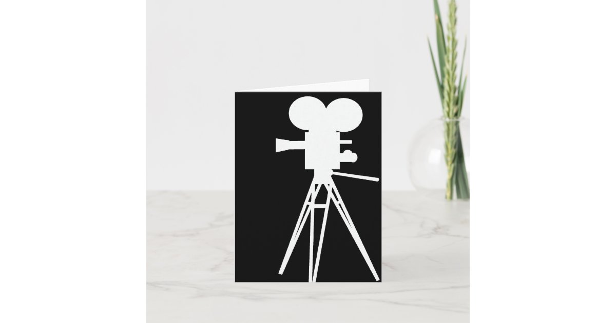 レトロの映画用カメラのシルエット カード Zazzle Co Jp