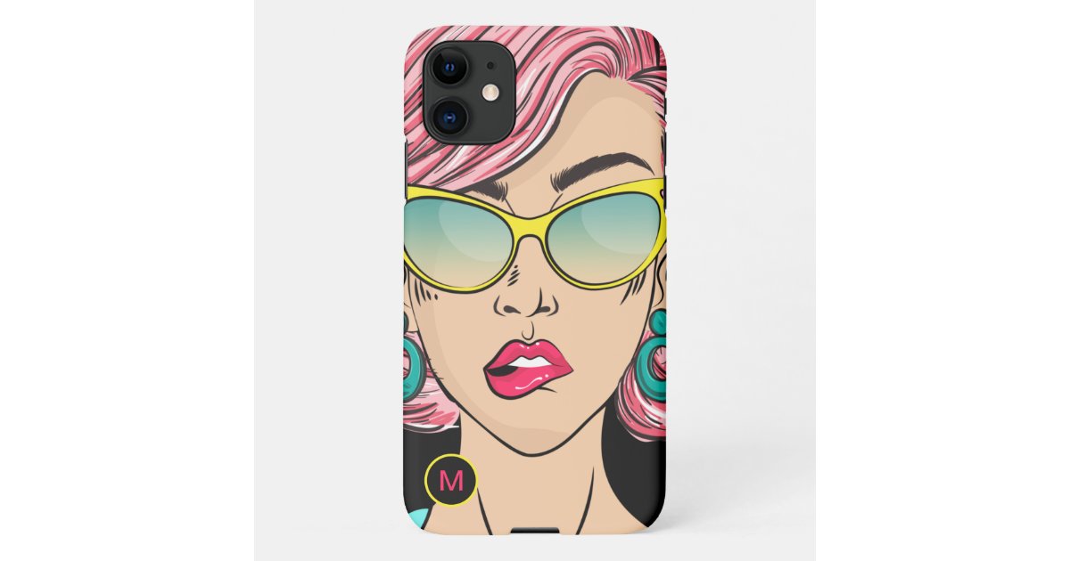レトロガールおもしろい顔モノグラムイニシャルブラック Iphoneケース Zazzle Co Jp レトロガールおもしろい顔モノグラムイニシャルブラック Iphoneケース Zazzle Co Jp