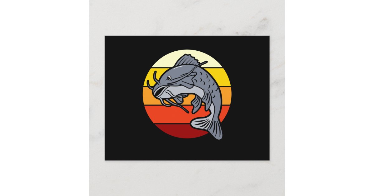 レトロナマズヴィンテージスタイルナマズ愛好家アート ポストカード Zazzle Co Jp