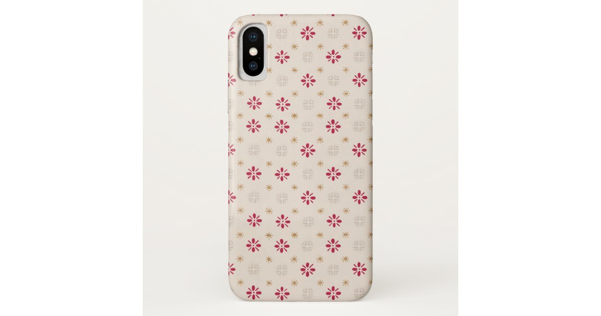 レトロレッドフラワー金ゴールドスターヴィンテージ壁紙 Case Mate Iphoneケース Zazzle Co Jp