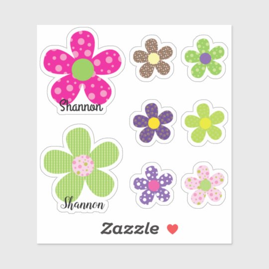 レトロ型花 シール Zazzle Co Jp