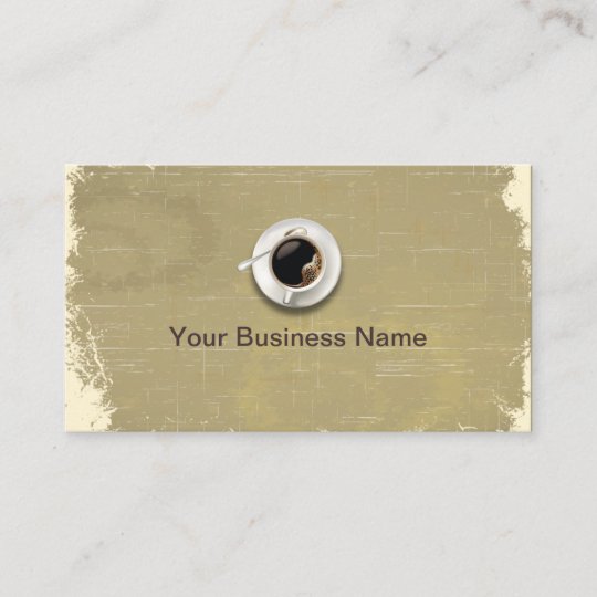 レトロ紙テクスチャヴィンテージコーヒーショップ 名刺 Zazzle Co Jp