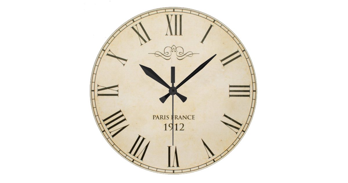 ローマ数字の文字盤パリフランス1912年 ラージ壁時計 Zazzle Co Jp ローマ数字の文字盤パリフランス1912年 ラージ壁時計 Zazzle Co Jp