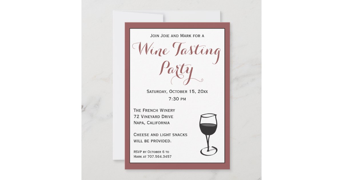 ワインテイスティングパーティの招待状テンプレート 招待状 Zazzle Co Jp